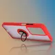 Etui z uchwytem na palec Bizon Case Hybrid Ring do Realme C75 4G / 14x 5G przydymione z czerwoną ramką