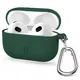 Silikonowe etui z karabińczykiem Bizon Case Headphone Silicone do Apple AirPods 4 ciemnozielone