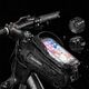 Sakwa rowerowa na ramę pancerna z kieszonką na telefon nawigację 1.7l - czarna ROCKBROS