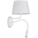 TK Lighting Maja 10080 απλίκα φωτιστικό τοίχου 1x60W E27 1x6W G9 λευκό