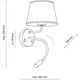 TK Lighting Maja 10080 απλίκα φωτιστικό τοίχου 1x60W E27 1x6W G9 λευκό