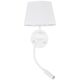 TK Lighting Maja 10080 απλίκα φωτιστικό τοίχου 1x60W E27 1x6W G9 λευκό