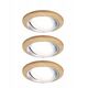 Σετ ενσωματωμένων φωτιστικών LANATI COIN LED 3X 6W 470lm 84mm 2700K IP20 230V ξύλο / αλουμίνιο