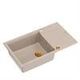 EVAN 136 XL GraniteQ νεροχύτης με σιφόνι Push to Open 1-θέσιος χωρίς (860x500x210| θάλαμος 420x490) pearl beige / στοιχεία χαλκού