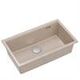 LOGAN 110 GraniteQ νεροχύτης pearl beige 76x45x23,5 cm 1-θέσης υποκαθήμενος με χειροκίνητο σιφόνι ανοξείδωτος χάλυβας