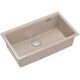 LOGAN 110 GraniteQ νεροχύτης pearl beige 76x45x23,5 cm 1-θέσης υποκαθήμενος με χειροκίνητο σιφόνι ανοξείδωτος χάλυβας