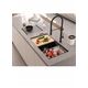 QUADRON | LOGAN 120 | γρανιτένιος νεροχύτης κουζίνας BLACK DIAMOND + MIEDŹ PVD | διάσταση: 76 x 45 x 23,5 cm | 2-θέσιος εντοιχισμένος | ελάχιστο πλάτος ντουλαπιού: 80 cm