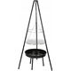 Grill wiszący z paleniskiem 52cm Stalowy czarny z rusztem chromowanym