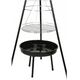 Grill wiszący z paleniskiem 52cm Stalowy czarny z rusztem chromowanym