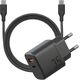 Φορτιστής τοίχου Bazic Goport Velox Kit 1xUSB-C 1xUSB-A GaN 35W με πλεκτό καλώδιο μαύρο