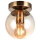 Φωτιστικό τοίχου Venti G.LUX GT-380-1C-AB, 1xE27, κεχριμπαρένιο χρώμα, ο15x17.5cm, κεχριμπαρένιο καπέλο
