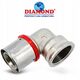 Diamond kolano zaprasowywane, KOL-DZ, PEX-AL-PEX z mosiądzu 1"x32 FZZ-005.1X32.KOL-D