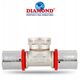 Diamond trójnik zaprasowywany -DZ, PEX-AL-PEX z mosiądzu 3/4"x25x25 FZZ-008.3/4X25X25.TD