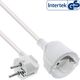 Προέκταση ρεύματος InLine® Schutzkontakt Stecker gewinkelt / Buchse, λευκό, 1m