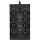 Solight přepěťová ochrana, 8z, USB A+CA, 2m, černá