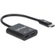 Προσαρμογέας ήχου MANHATTAN USB-C με θύρα φόρτισης Power Delivery USB-C αρσενικό σε θύρα ήχου USB-C και θύρα Power Delivery USB-C μαύρο