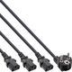 INLINE Καλώδιο Y Δικτύου 1x Schukostecker σε 3x Kaltgeraetestecker 2m σε 1m 2m και 3m μαύρο