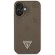 Etui Guess Grained Hot Stamp Peony       Triangle Logo MagSafe do iPhone 16 brązowy