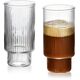 ELLA STRIPES Komplet 4 szklanek 400ml ze szkła borokrzemowego 7x5,6x14cm
