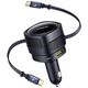 Ładowarka samochodowa Baseus Enjoyment Max z kablami USB-C+USB-C i portami USB-A+USB-C 90W Czarny