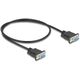 Delock - Σειριακό καλώδιο RS-232 - DB-9 (W) με βίδες σε DB-9 (W) με βίδες - 50 cm - 5 mm - Μαύρο