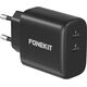 Προσαρμογέας ρεύματος FoneKit GaN PD 65W AC, USB-C + USB-C, μαύρο