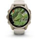 Zegarek sportowy Garmin Fenix 8 43 mm AMOLED Sapphire Soft gold z piaskowo-beżowym paskiem [010-02903-11]