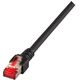 Καλώδιο EFB RJ45 Patch S/FTP Cat.6 LSZH 40m ΜΑΥΡΟ καθαρός χαλκός με εκτύπωση μήκους στη θήκη προστασίας από κάμψη με δίπλωμα ευρεσιτεχνίας