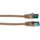 Καλώδιο Patch RJ45 S/FTP Cat6A LSZH Καφέ Μήκος 1m 4x2xAWG27/7 σύμφωνα με TIA/EIA568B θωρακισμένο Πρότυπα μετάδοσης 10Gbit