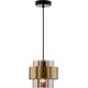 Lampa wisząca Candellux SPIEGA LAMPA WISZĄCA CZARNY+MOSIĘŻNY 1X60W E27 KLOSZ DYMIONY