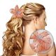 Spinka do włosów klamra XL kwiat OMBRE transparent pomarańcz 7,5 x 8cm SP397POM