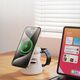 DUZZONA W23 - ασύρματος φορτιστής 5 σε 1 με ηχείο Bluetooth και φωτισμό, συμβατός με MagSafe 15W μαύρο