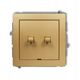 Διακόπτης κηροπήγιο Karlik Deco 29DWPUS-2 σε αμερικανικό στυλ χρυσός