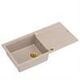 EVAN 146 XL GraniteQ νεροχύτης με σιφόνι Push 2 Open 1-θέσιο χωρίς αποστράγγιση (1000x500x210| θάλαμος 420x480) pearl beige / χρυσά στοιχεία