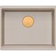 LOGAN 100 GraniteQ νεροχύτης pearl beige 56x45x21,5 cm 1-θέσιος υποκαθήμενος με χειροκίνητο σιφόνι χάλκινος