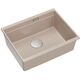 LOGAN 100 GraniteQ νεροχύτης pearl beige 56x45x21,5 cm 1-θέσιος υποκαθήμενος με χειροκίνητο σιφόνι από ανοξείδωτο ατσάλι