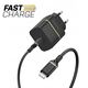 EU WALL CHARGER 20W 1X USB-C/20W USB-PD USB C-C CABLE 1M BLAC