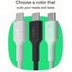 Καλώδιο USB-C 2m 100W Green Cell PowerStream Γρήγορη Φόρτιση PD Mint Green