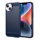 Θήκη Carbon etui iPhone 14 εύκαμπτη ζελατινώδης θήκη για πίσω μπλε