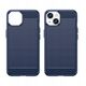 Θήκη Carbon etui iPhone 14 εύκαμπτη ζελατινώδης θήκη για πίσω μπλε