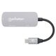 MANHATTAN USB-C 3-in-1 Μετατροπέας με Παροχή Ισχύος USB 3.2 Τύπου-C Αρσενικό σε HDMI 4K30Hz USB-A 5Gbit/s και USB-C PD 100W Αλουμίνιο Γκρι
