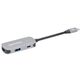 MANHATTAN USB-C 3-in-1 Μετατροπέας με Παροχή Ισχύος USB 3.2 Τύπου-C Αρσενικό σε HDMI 4K30Hz USB-A 5Gbit/s και USB-C PD 100W Αλουμίνιο Γκρι