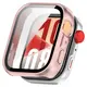 Etui ze szkłem do zegarka Bizon Case+Glass Watch do Huawei Watch Fit 4 satynowo różowe