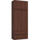 Fabryka Mebli Akord SZAFA Z NADSTAWKĄ S 90 cm 2 DRZWI 2 SZUFLADY WENGE