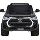Toyota Hilux na akumulator dla dzieci Czarny + Napęd 4x4 + Pilot + 2 bagażniki + Radio MP3 + LED