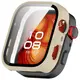 Etui ze szkłem do zegarka Bizon Case+Glass Watch do Huawei Watch Fit 4 Pro beżowe