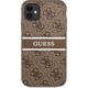 Guess Guess GUHCN614GDBR iPhone 11 6,1" brązowy/brown hardcase 4G Stripe