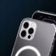 Θήκη CLEAR MAG COVER με προστασία κάμερας συμβατή με MagSafe για IPHONE 15 Pro Max pink glitter