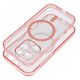 Θήκη CLEAR MAG COVER με προστασία κάμερας συμβατή με MagSafe για IPHONE 15 pink glitter