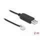 Delock Καλώδιο προσαρμογέα USB Type-A σε Serial RS-232 RJ12 με προστασία ESD Leadshine 2 m, RJ-12, USB 2.0 Type-A, 2 m, Μαύρο